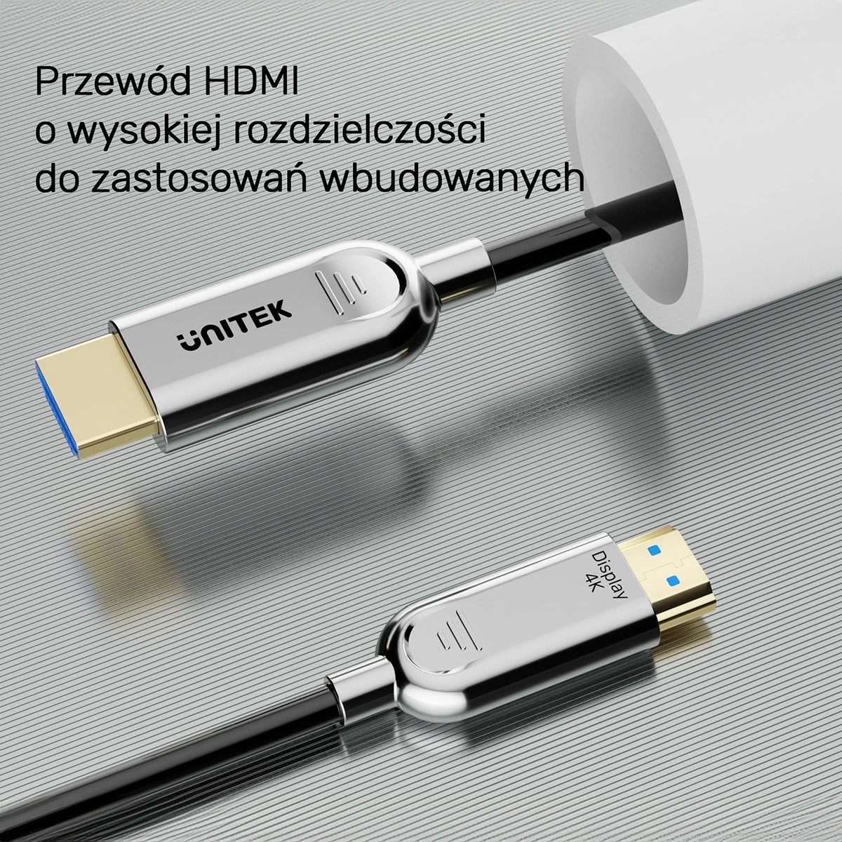 Kabel HDMI optik Unitek 2.0 AOC 4K 60Hz 100m silver-black