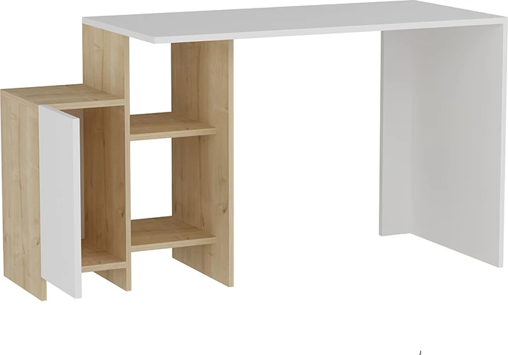 Tavolinë zyre Kely, ngjyrë bardhë-dru, 113x55x74cm