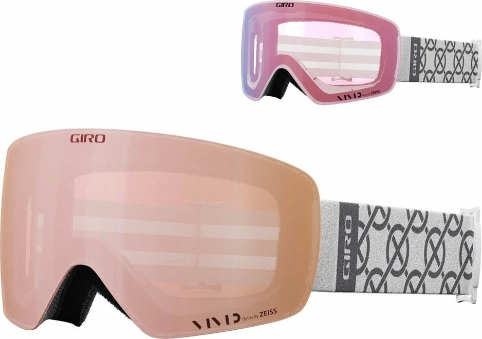 Syze skijimi Giro Contour RS GR-7162025, lente VIVID by ZEISS S1 (24% VLT), të bardha me lente portokalli