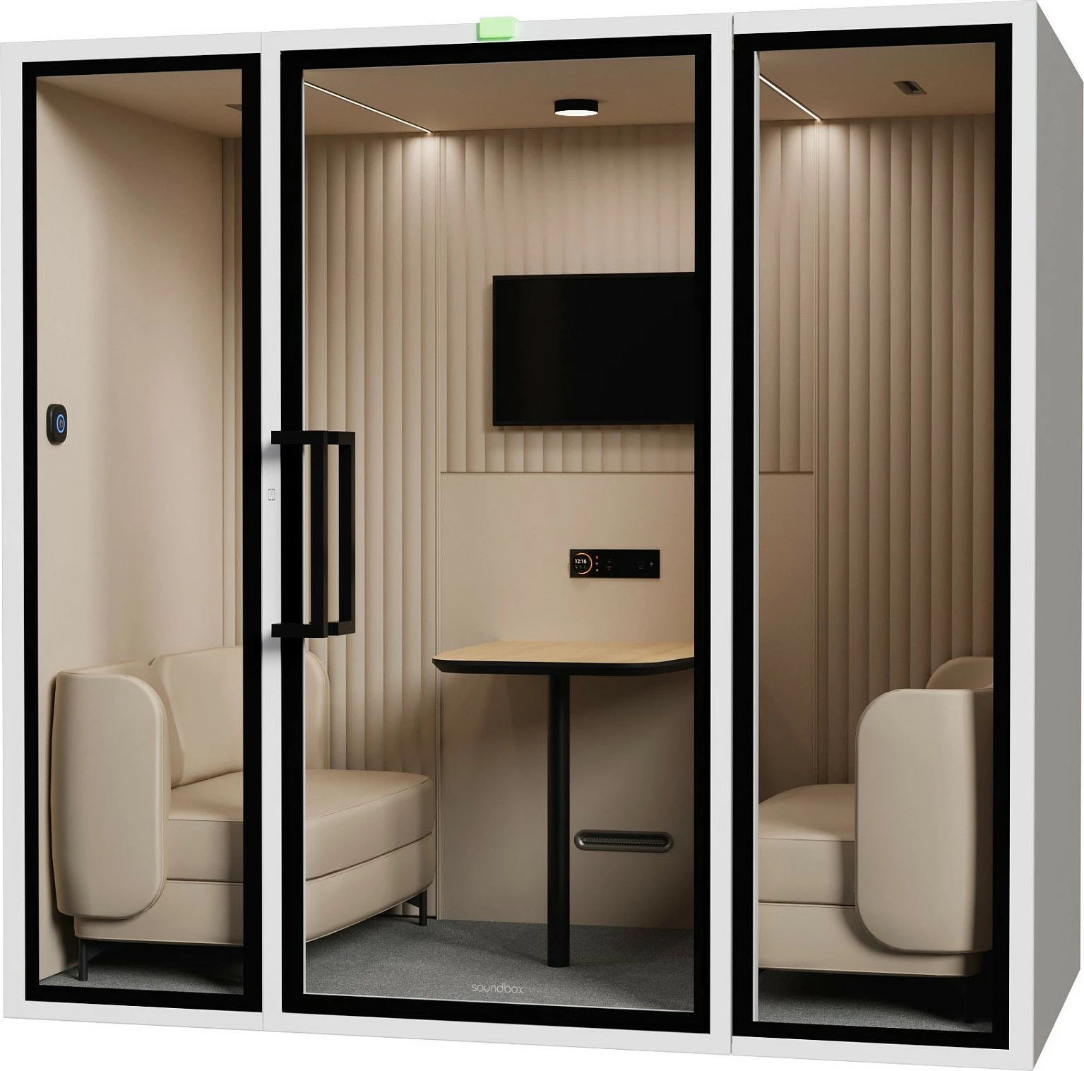 Kabinë zyre Soundbox ART Pod+ ML, për 4 persona, e bardhë