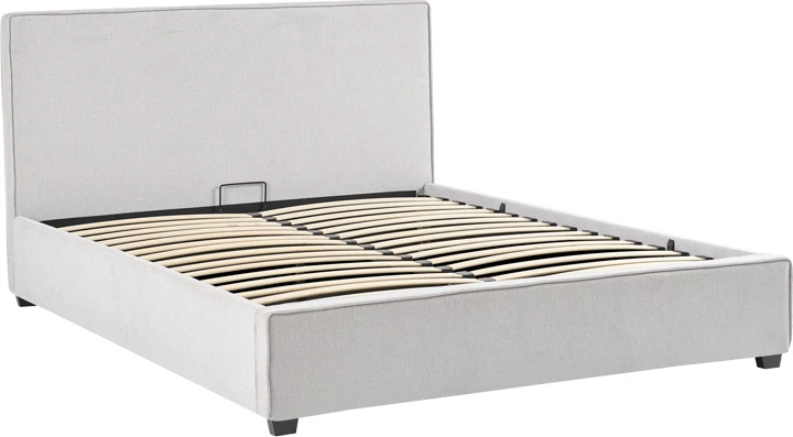 Krevat dopio Bedkapakoworld, material stof, ngjyrë gri, 160x200cm