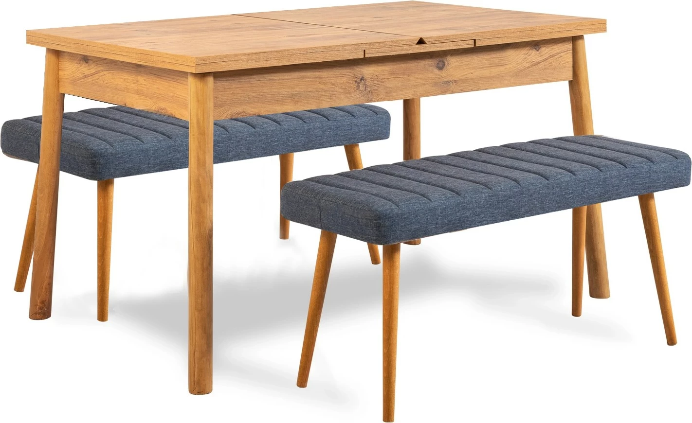 Set tavoline me karrige (3 pjesë), Santiago 1048, ngjyrë Atlantic Pine, blu e errët