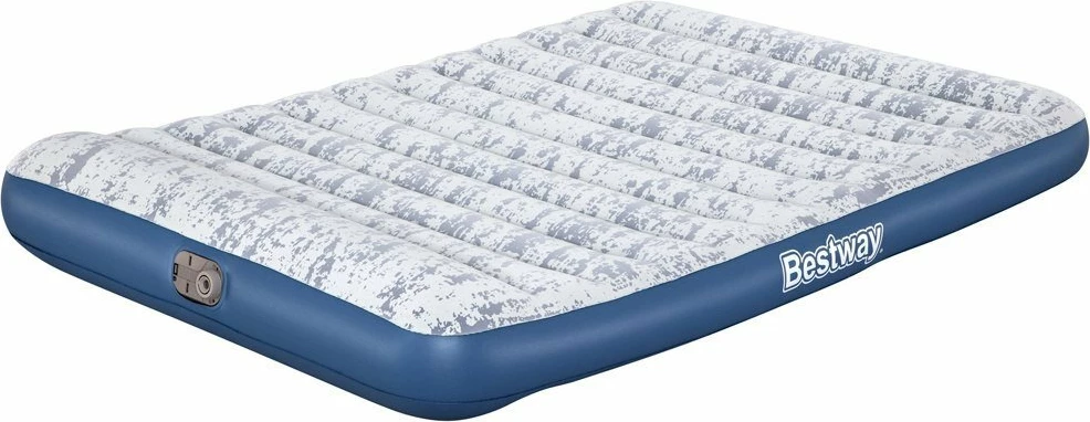 Dyshek ajri Bestway Queen Velvet BE67836 203 x 152 x 30 cm me pompë elektrike të integrume, bardhë, me çantë ruajtjeje