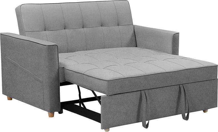 Divan 2 ulësesh që bëhet shtrat, ngjyrë antracit, 142x93x90 cm