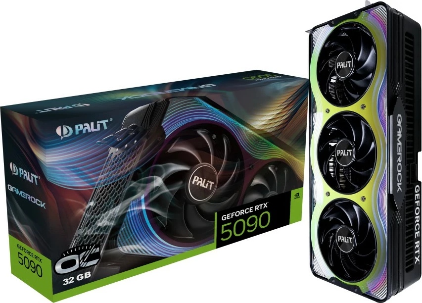 Kartelë grafike Palit GeForce RTX 5090 GameRock OC, 32GB GDDR7, PCI Express 5.0, multi-color