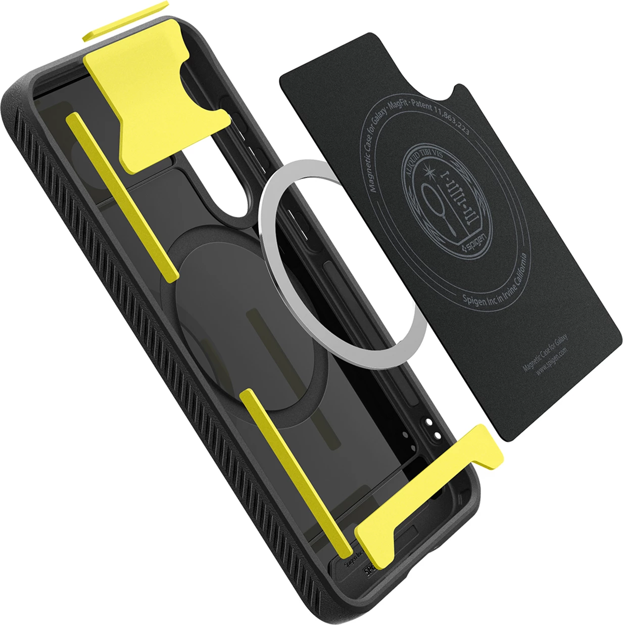 Mbështjellës Spigen Rugged Armor Mag MagSafe për Samsung Galaxy S25, i zi