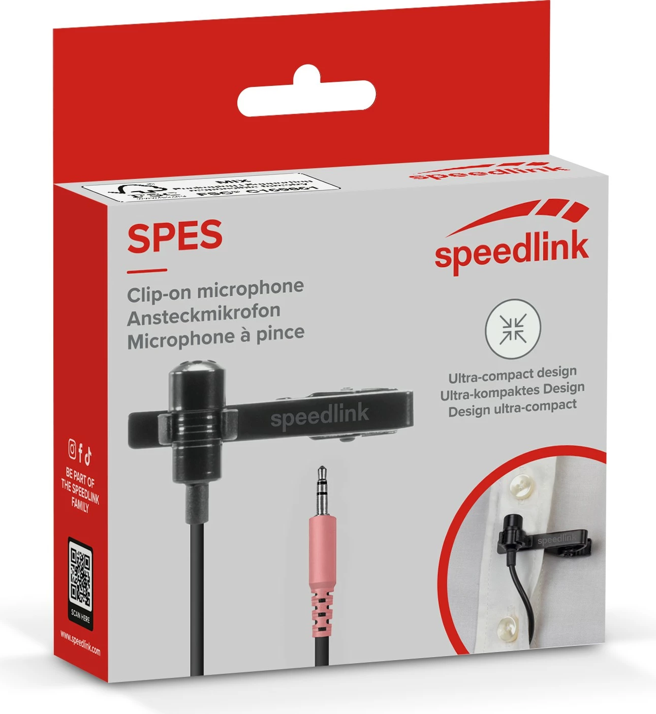 Mikrofon klip Speedlink SPES, i zi