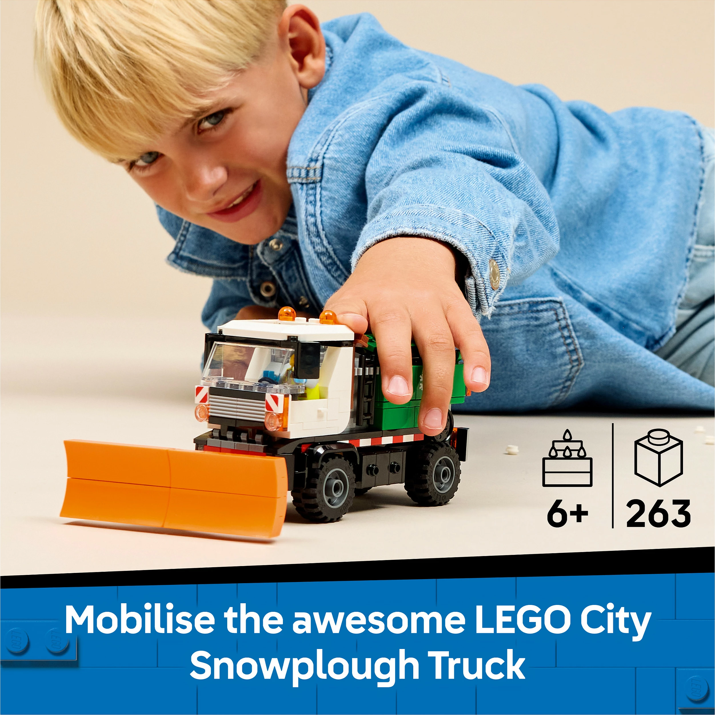Set ndërtimi LEGO City Snowplough 60490, 263 copë, 6+, shumëngjyrësh