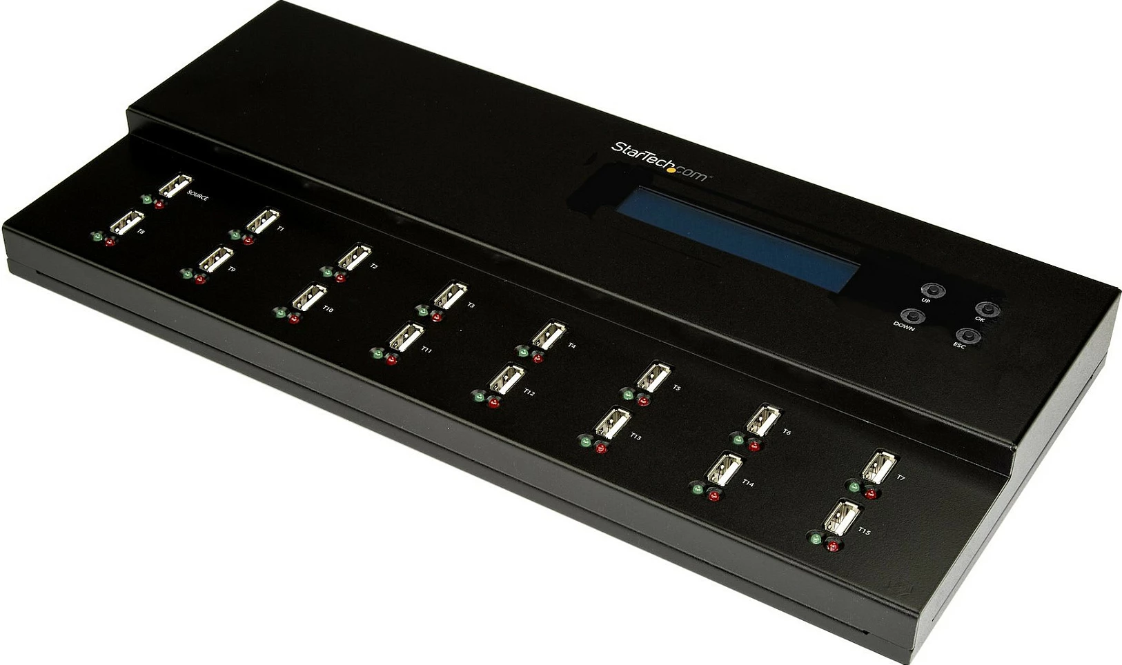 Duplikator dhe fshirës USB StarTech 1:15, LCD, USB 2.0, deri 2TB, i zi