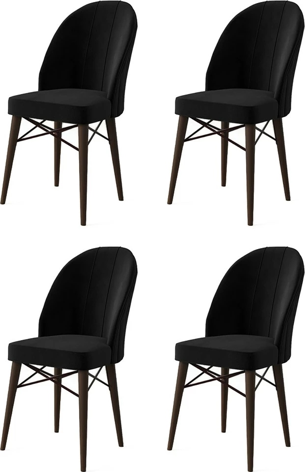 Set karrigesh (4 copë), Hanah Home, Ritim, e zezë, kafe