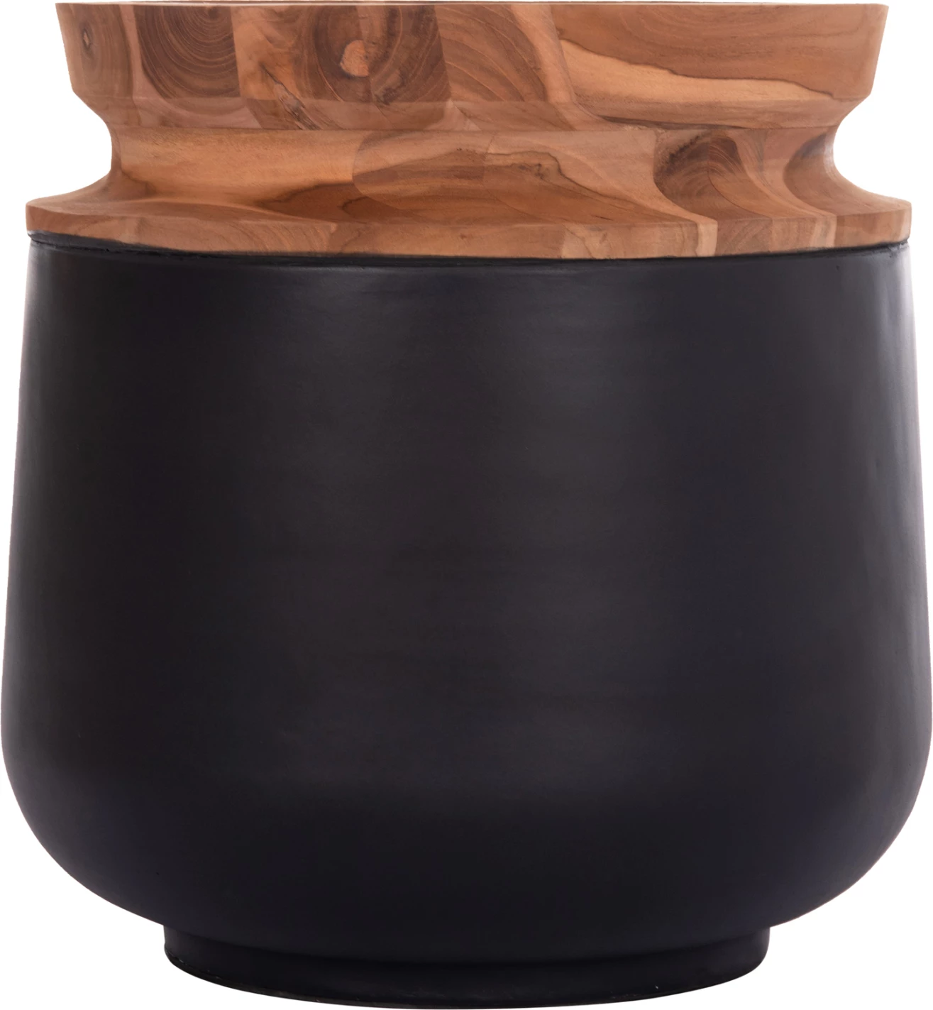 Vazo dekorative për dysheme LINTER, fibër-cement, ngjyrë e zezë, dru tik, FH4662.01L, 41x47cm