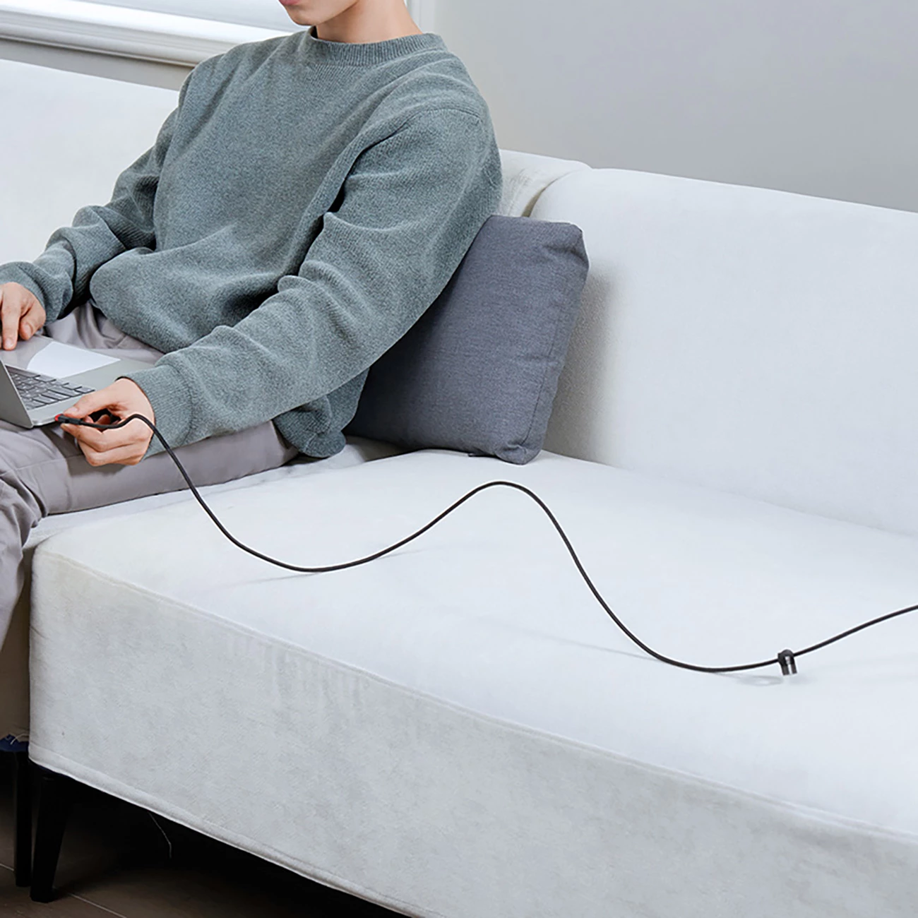 Kabllo USB-C Baseus Cafule, 2m, 100W, set prej 2 copë, zi-kuqe dhe zi-gri