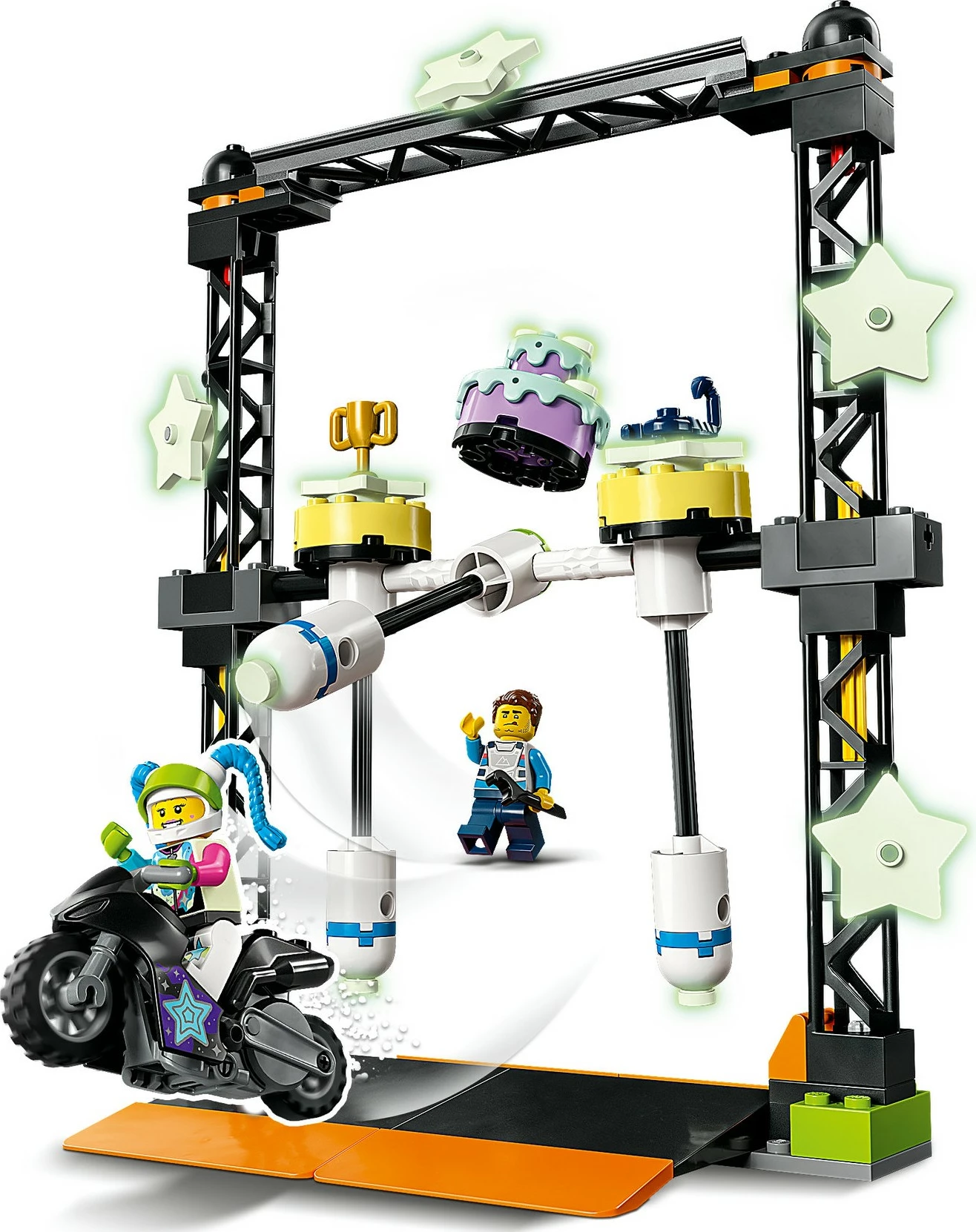 Set ndërtimi LEGO City The Knockdown Stunt Challenge, 117 pjesë, plastikë, shumëngjyrësh