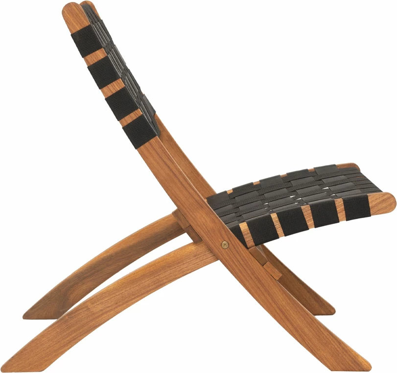 Karrige palosëse Hastag, dru akacie, rripa najloni të zinj, 78x60x72.5