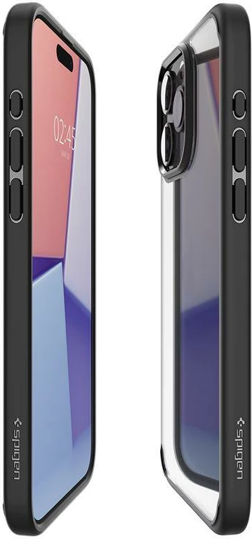 Mbështjellës Spigen Crystal Hybrid për iPhone 15 Pro, Transparent/Black