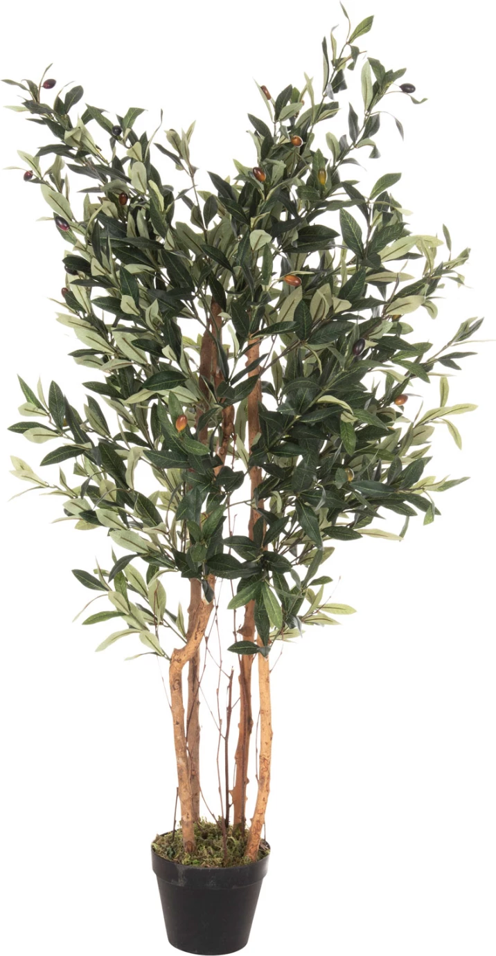 Bimë dekorative sintetike, pema e ullirit në vazo, FH4008, 120H cm