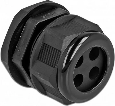 Glandë kablli DeLOCK PG29, 4 hyrje, për kabllo 8 mm, IP68, 2 copë, e zezë