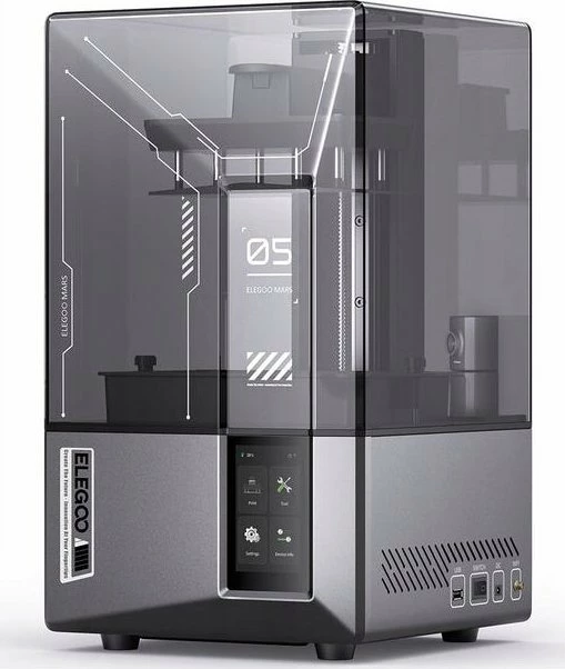 Printer 3D SLA Elegoo Mars 5 Ultra, 9K 7\" Mono LCD, Wi‑Fi/USB, volum 153×78×165 mm, e zezë/gri, set aksesorësh