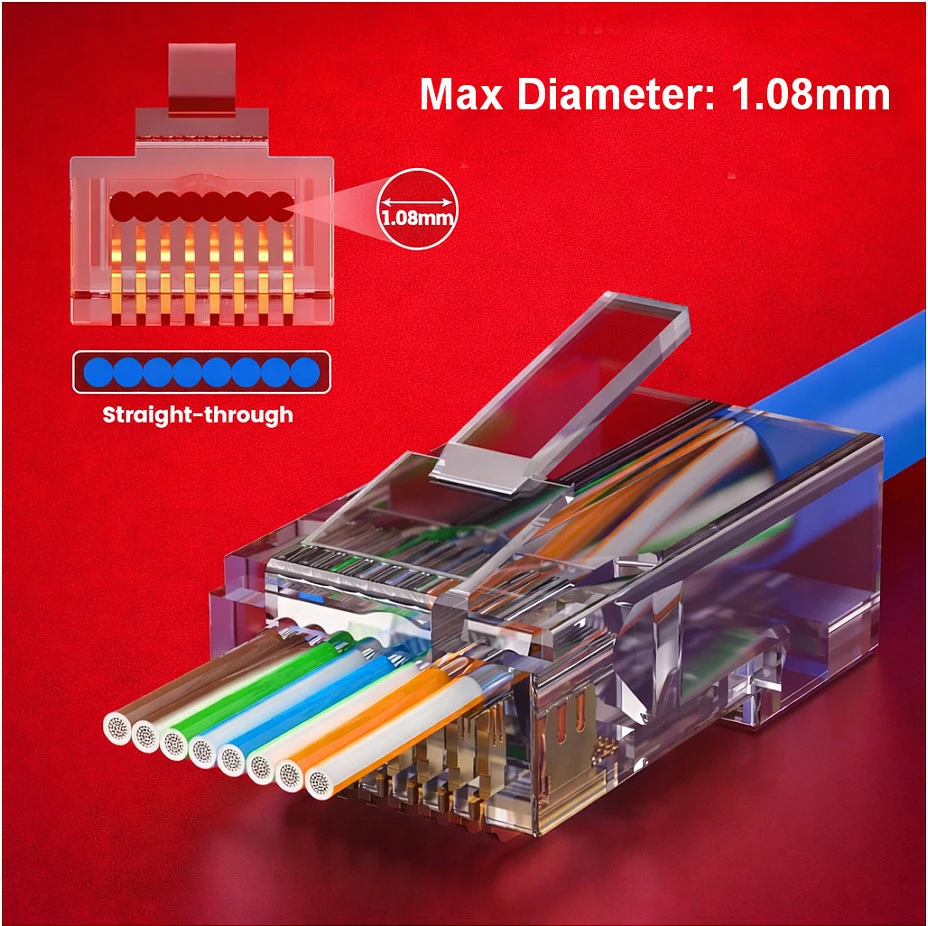 Konektor RJ45 EQUIP Cat6 UTP 100 copë, transparent