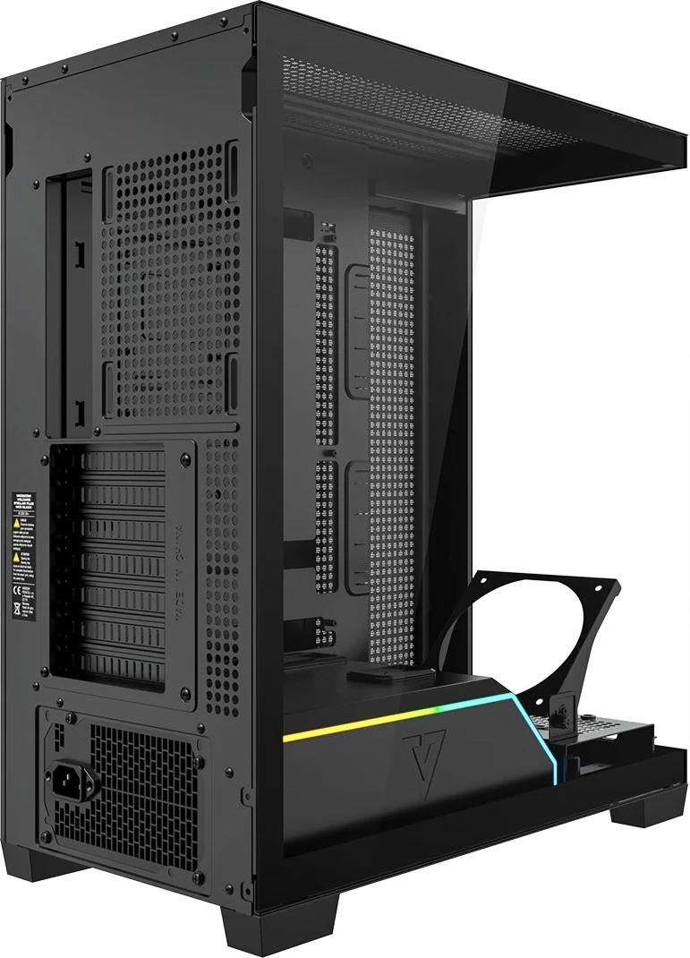Kasë Modecom Volcano Stellar Plus AT-STELLAR-PLUS-NF-0000-10, ATX Midi Tower, ARGB, USB-C, pa furnizim, e zezë