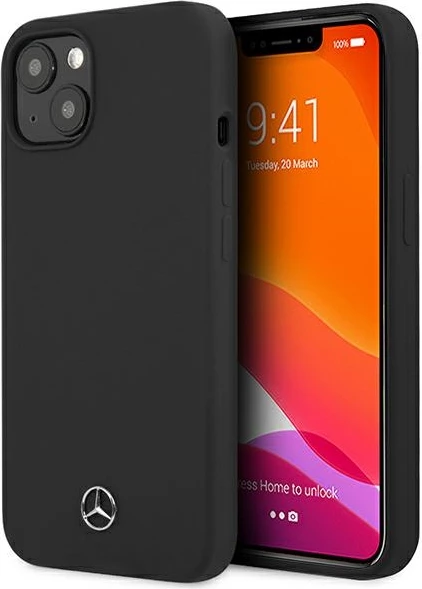Mbështjellës Mercedes Silicone Line për iPhone 13 mini, 5.4", i zi