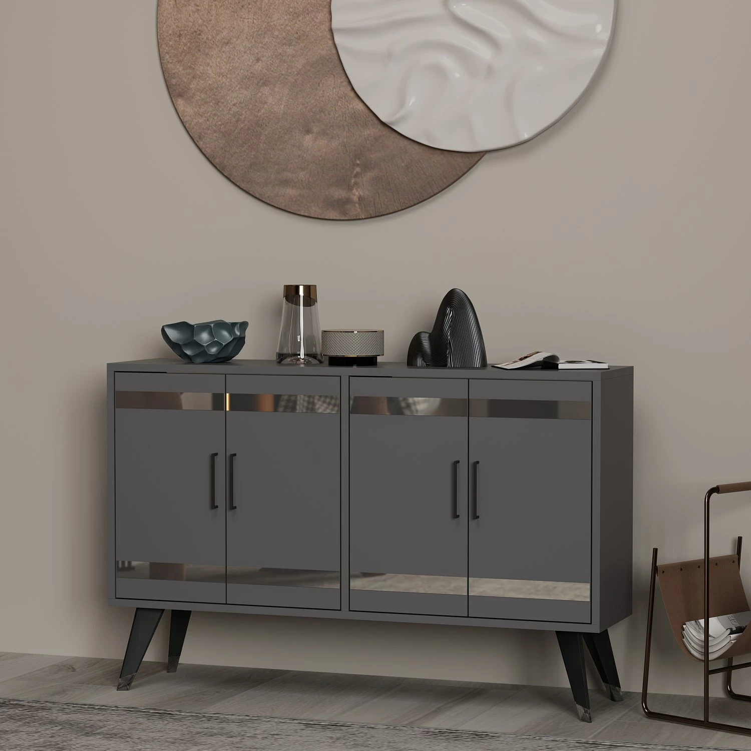 Konsolë TV, ngjyrë antracit, Skye Decor, İlda