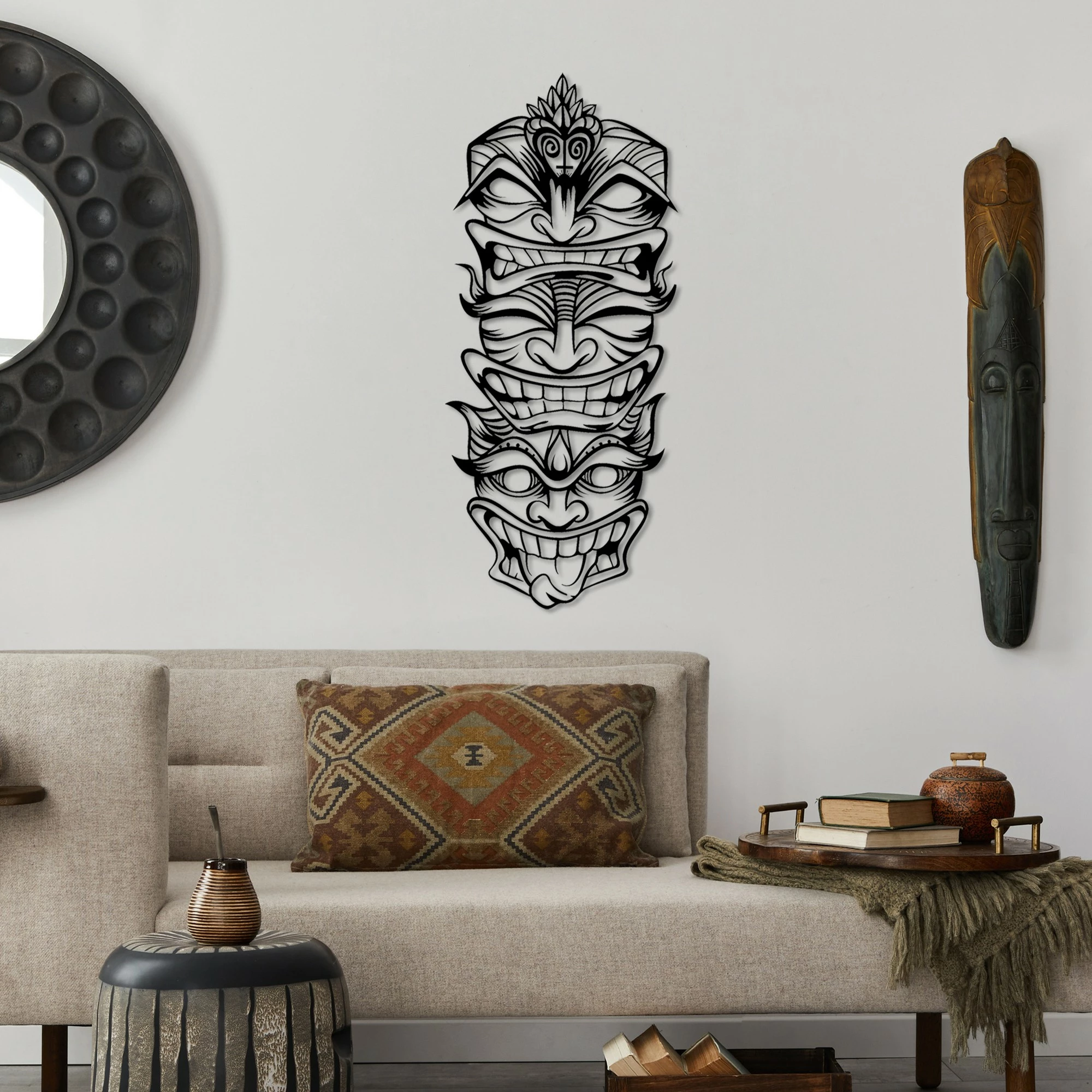Aksesor dekorativ metalik për mur Wallity, Fun Naughty Wild, ngjyrë e zezë, 35x81cm