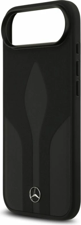 Kapak telefoni Mercedes Leather The Move MagSafe për iPhone 17 Air, i zi