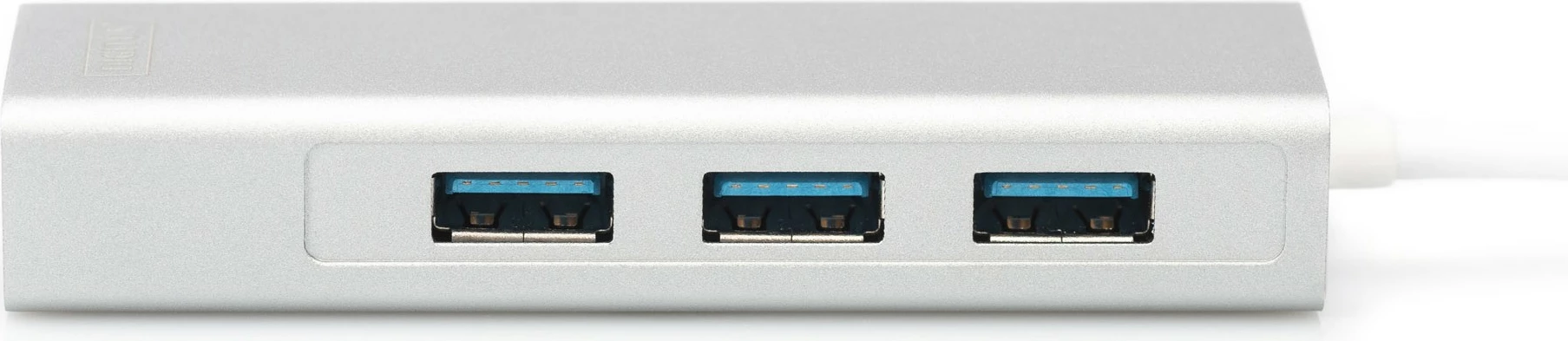 Hub USB Digitus, 3 Porta, Ethernet Gigabit, Gri, Bardhë