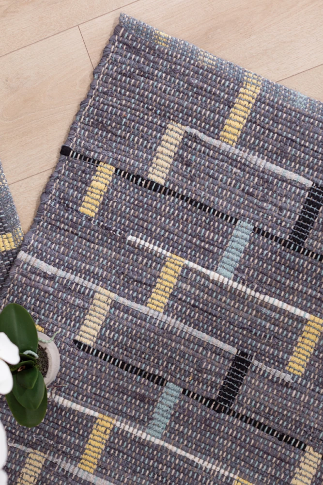 Qilim korridori Box, pambuk, blu-bezhë, 70x150cm