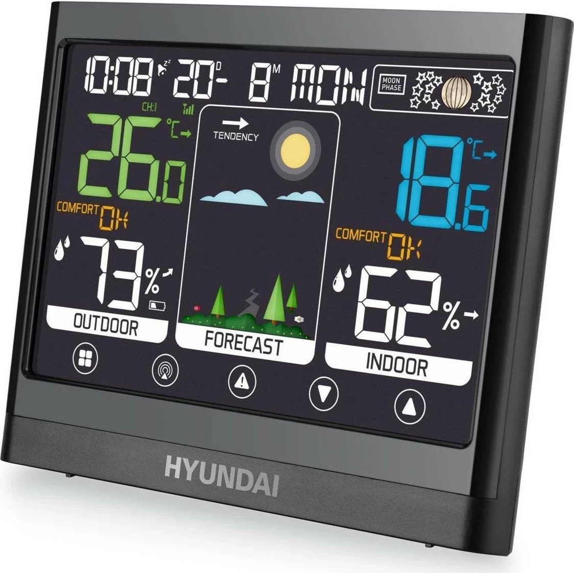 Stacion moti Hyundai HY-WS2450, ekran i ndriçuar, sensor wireless, zi