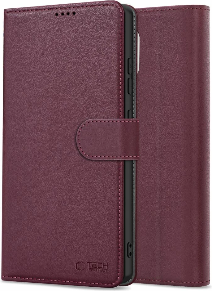 Mbështjellës Tech-Protect Wallet për Samsung Galaxy S25, eko-lëkurë, e kuqe