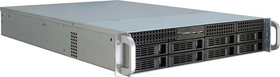 Kasë serveri Inter-Tech IPC 2U-2408, Rack 19", 2U, Hot-swap, 10x 2.5" + 2x 3.5", e zezë/inox