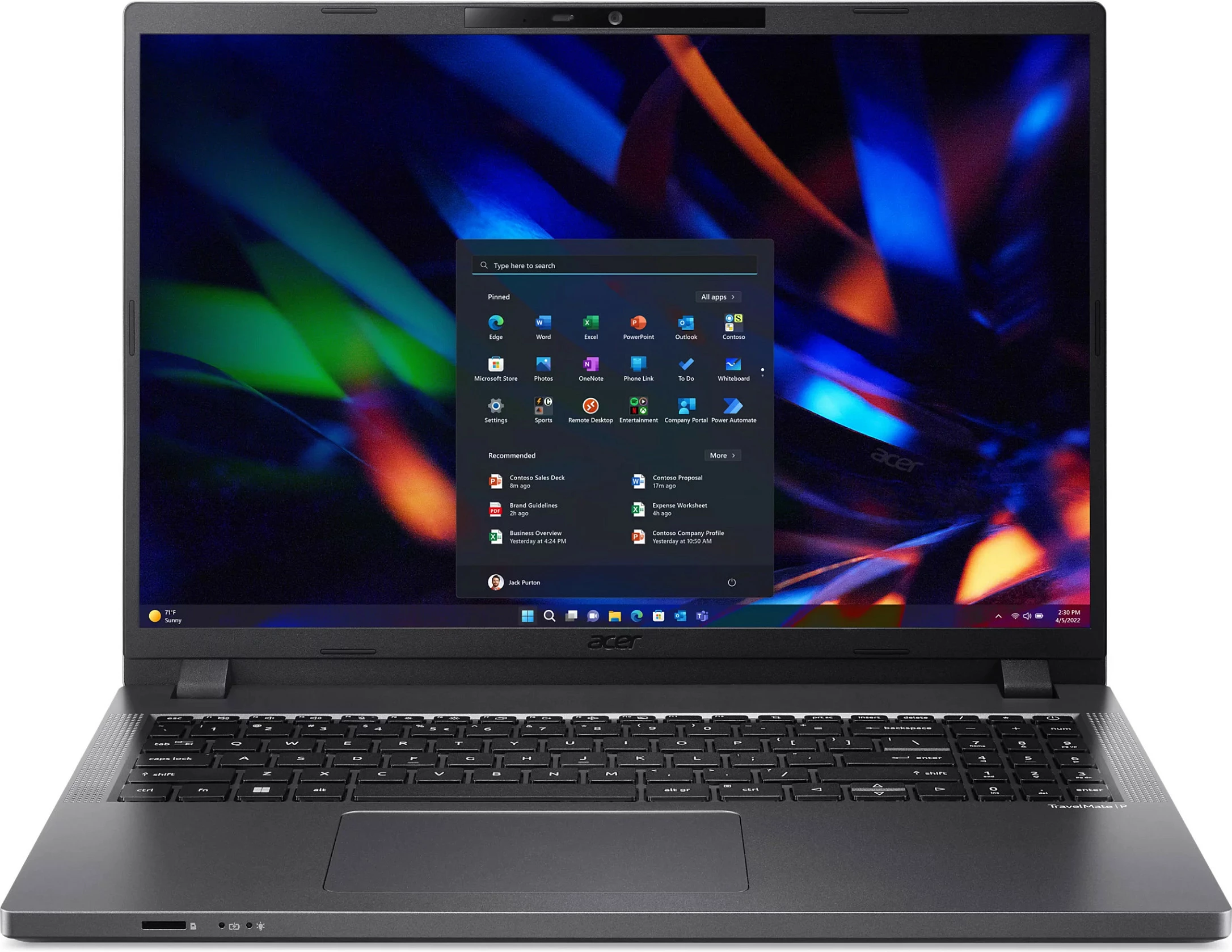 Laptop Acer TravelMate P2 58DJ, Intel Core Ultra 5 115U, 16" WUXGA Mat, Thunderbolt 4, Steel Grey