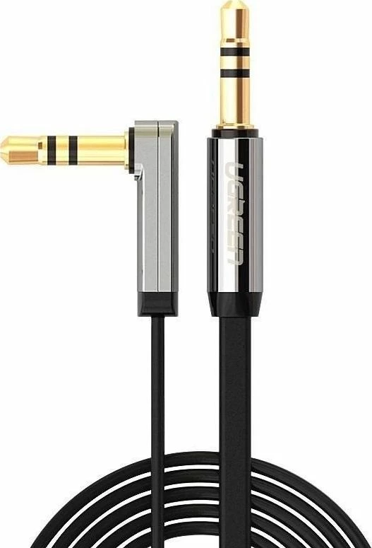 Kabllo audio Ugreen AV119 3.5mm Jack në 3.5mm Jack 1m, e zezë/argjend