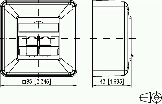 Prizë rrjeti METZ CONNECT BTR NETCOM 1307380002-I, 2x RJ-45, Cat 6, e bardhë