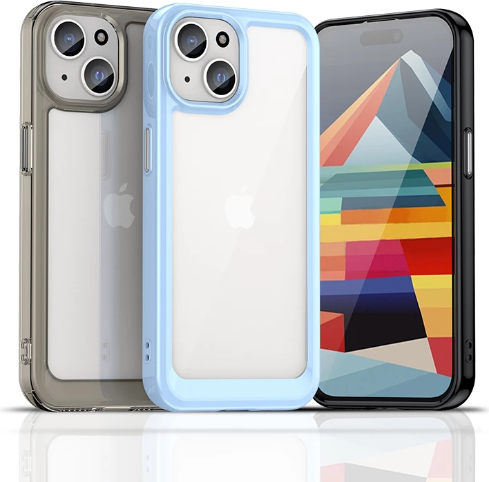 Mbështjellës i përforcuar Hurtel Outer Space Case për iPhone 15 Plus, i zi