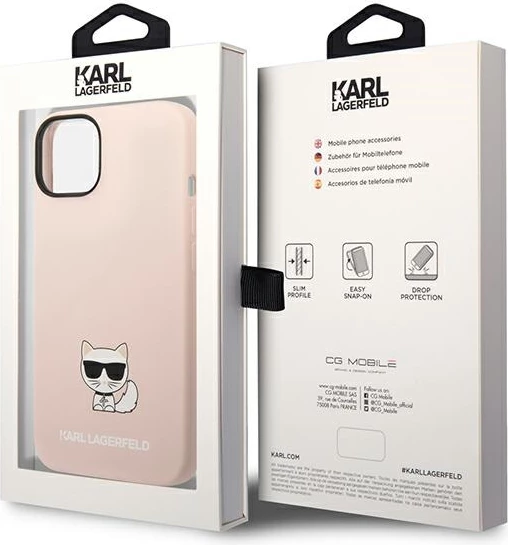 Mbështjellës Karl Lagerfeld Silicone Choupette Body për iPhone 14 Plus 6.7", Rozë