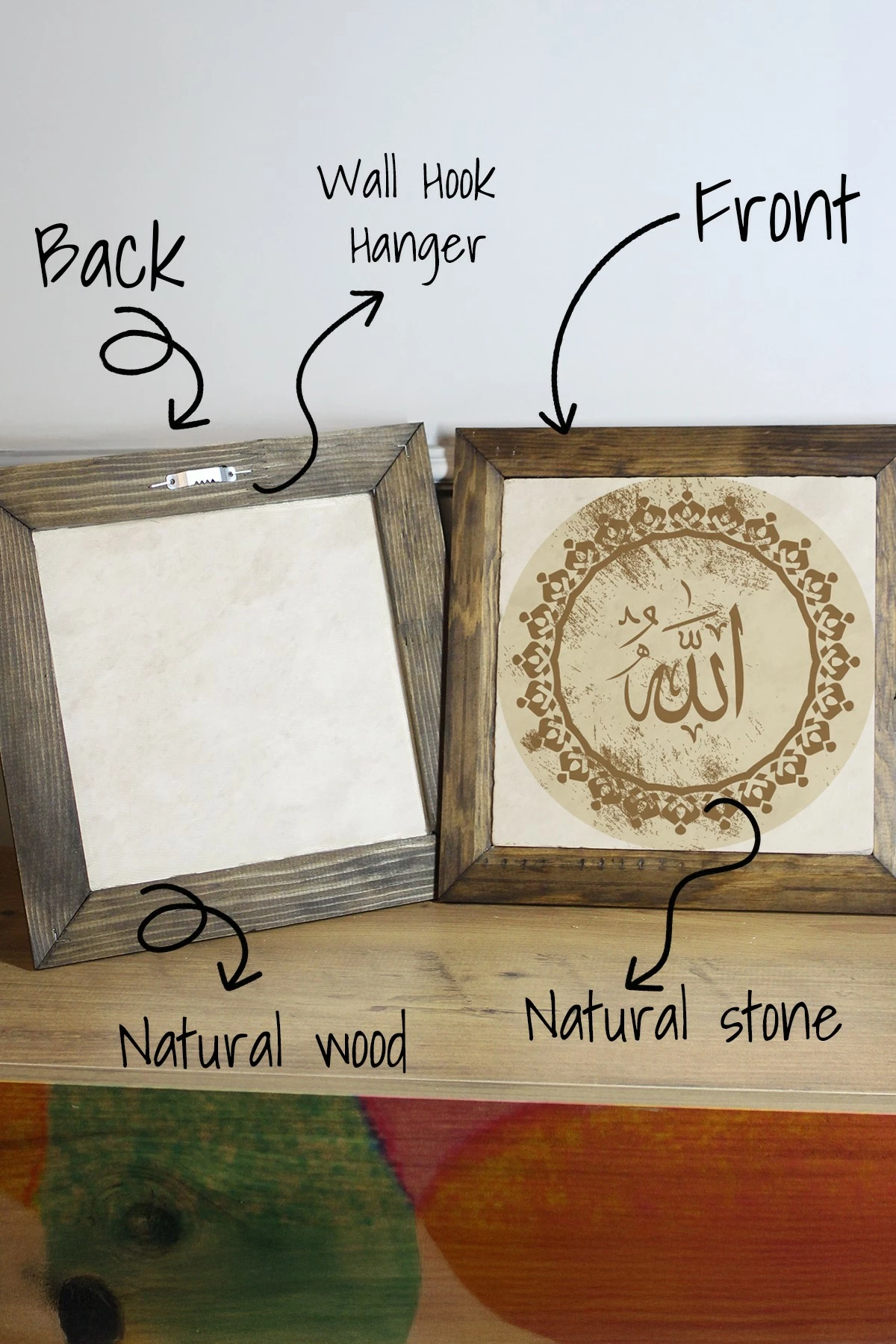 Pikturë dekorative me kornizë, Wallity, Ersytastablo11 - 26, shumëngjyrëshe, 26x26cm