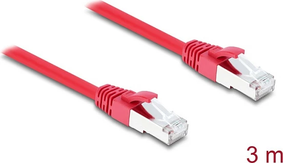 Kabllo rrjeti DeLOCK RJ45 Cat6a S/FTP, 3 m, 40GbE, e kuqe