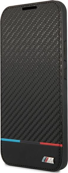 Mbështjellës BMW M Collection Triangles për Samsung Galaxy S22+ S906, flip me xhepa kartelash, i zi