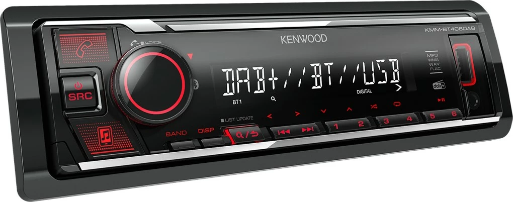 Radio veture Kenwood KMMBT408DAB, Bluetooth, DAB, USB, e zezë