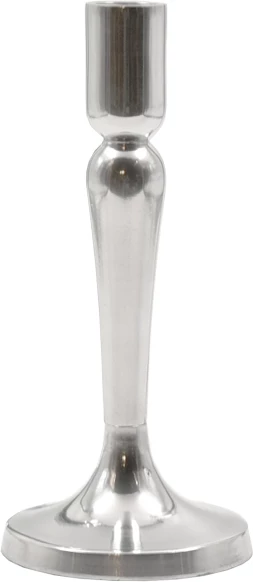 Mbajtëse qiriri SPINDLE, alumin, argjend, 9x9x19cm