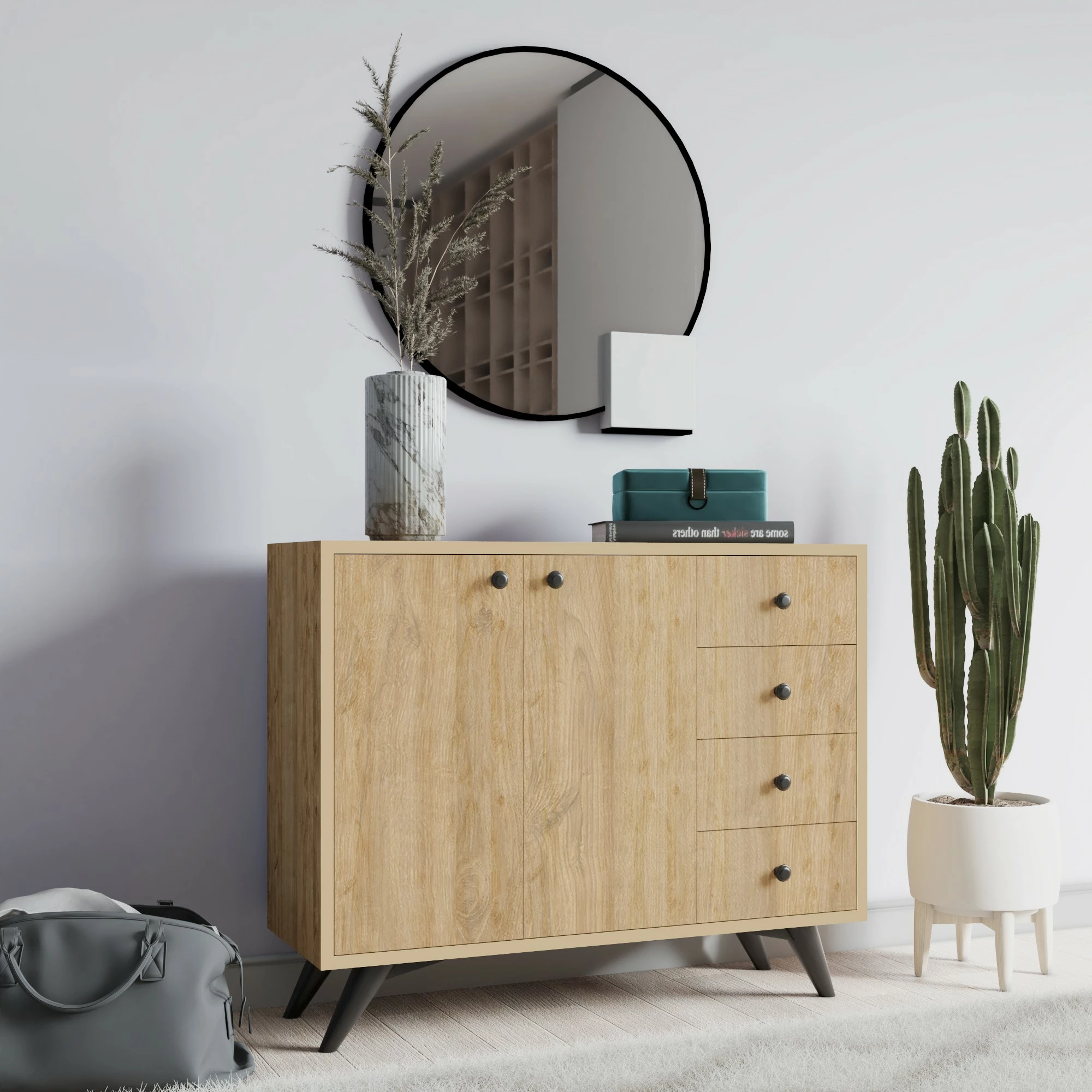 Dollap shumëpërdorimësh, ngjyrë lisi, Hanah Home, Waga