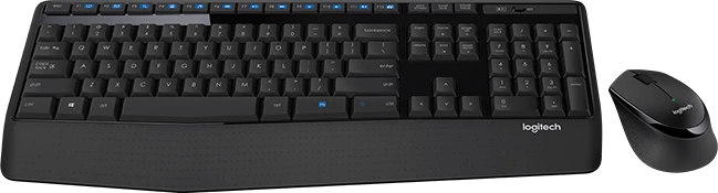 Tastierë + Maus pa kabllo Logitech MK345, nano receiver USB, 1000 DPI, gravurë Sllovene, e zezë, set
