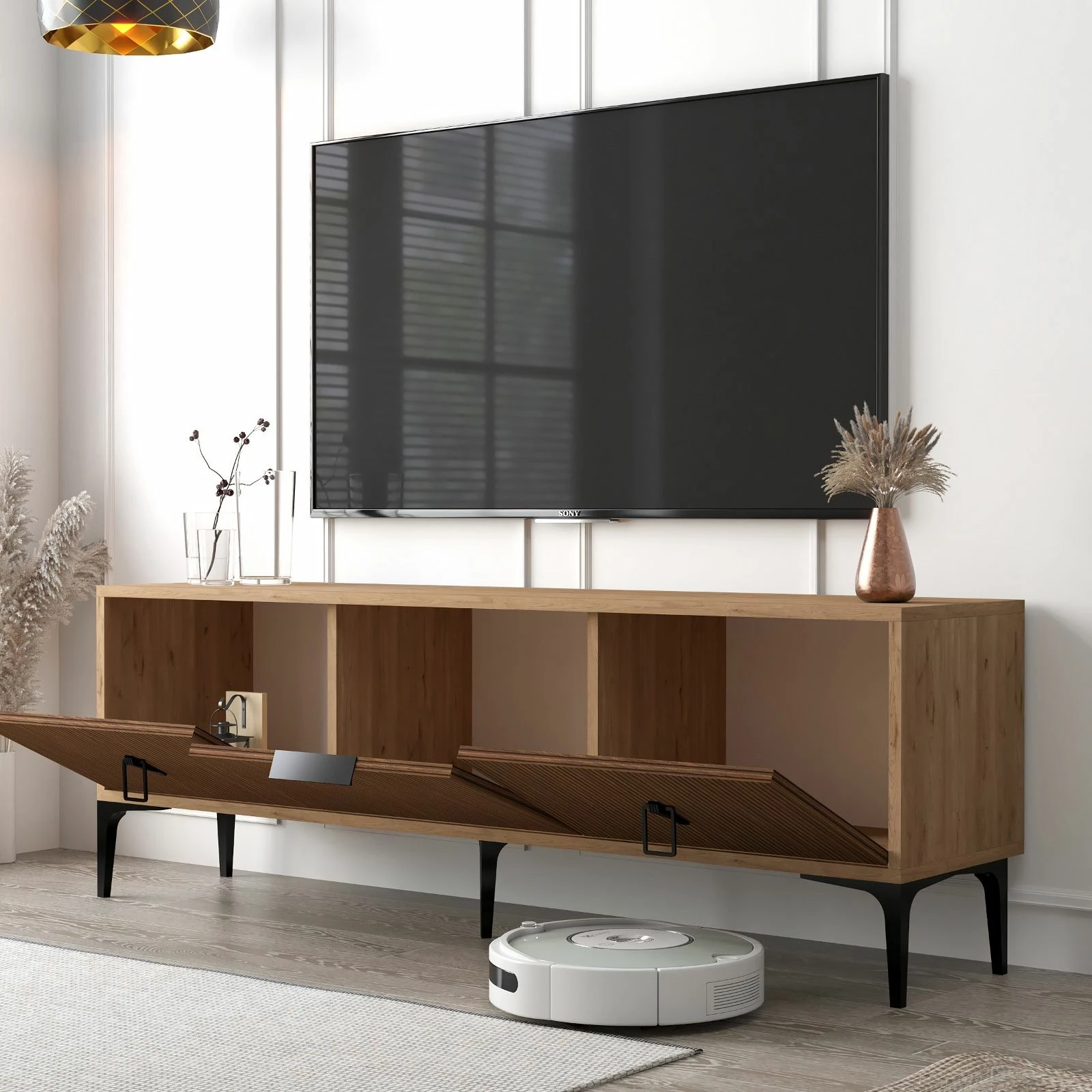 Komodë TV Skye Decor, ngjyrë lisi safir, 3503 Neva