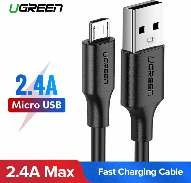 Kabllo USB-A në microUSB Ugreen US289/60137 1.5 m Quick Charge 3.0, 2.4 A, 480 Mb/s, e zezë