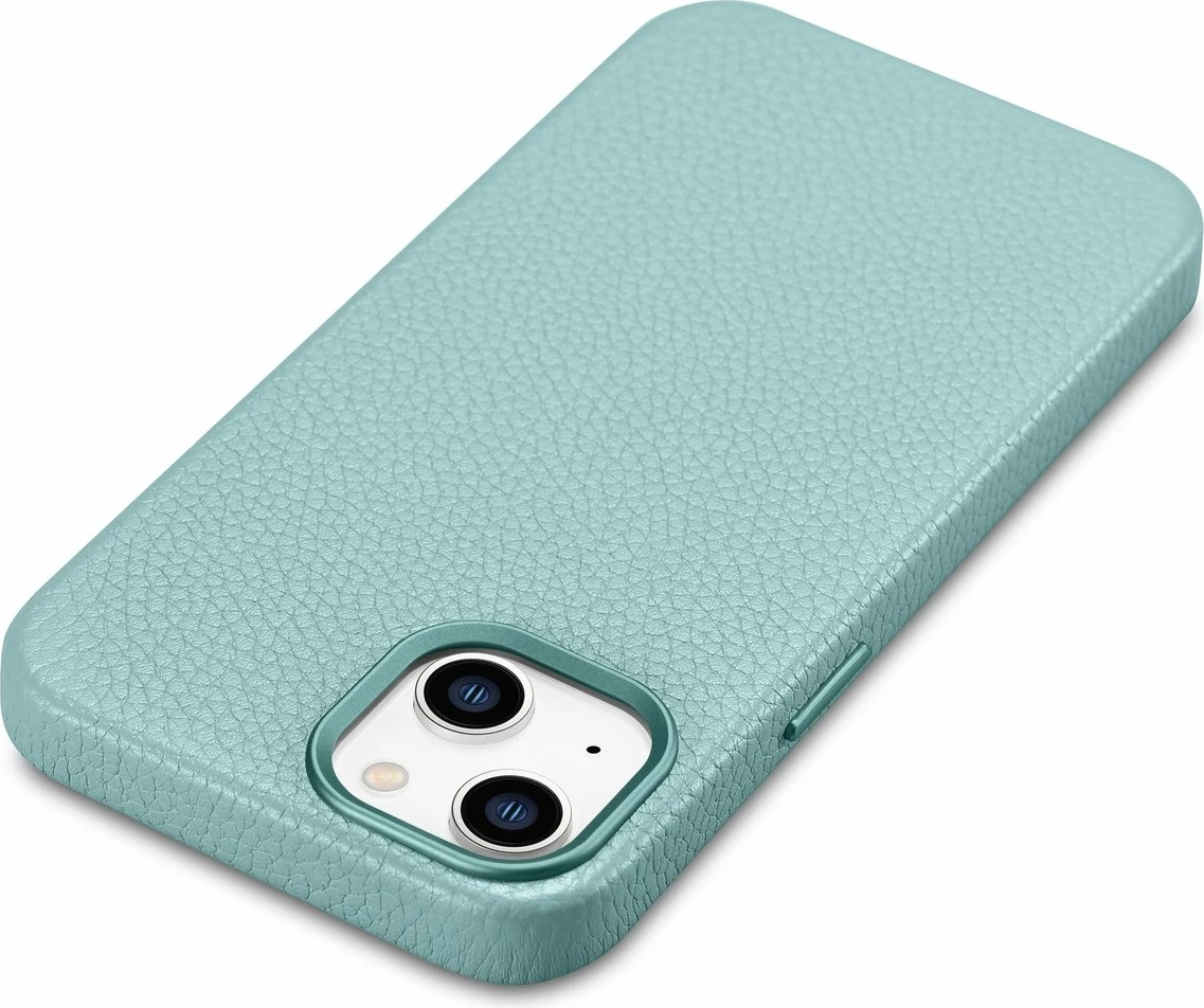 Mbështjellës iCarer Litchi Premium për iPhone 14 Plus me MagSafe, Lëkurë, Gjelbër