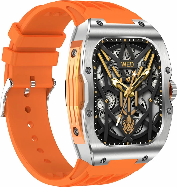 Smartwatch Moye Kronos Prime 1.96" AMOLED, Bluetooth thirrje, IP68, 5-7 ditë bateri, portokalli