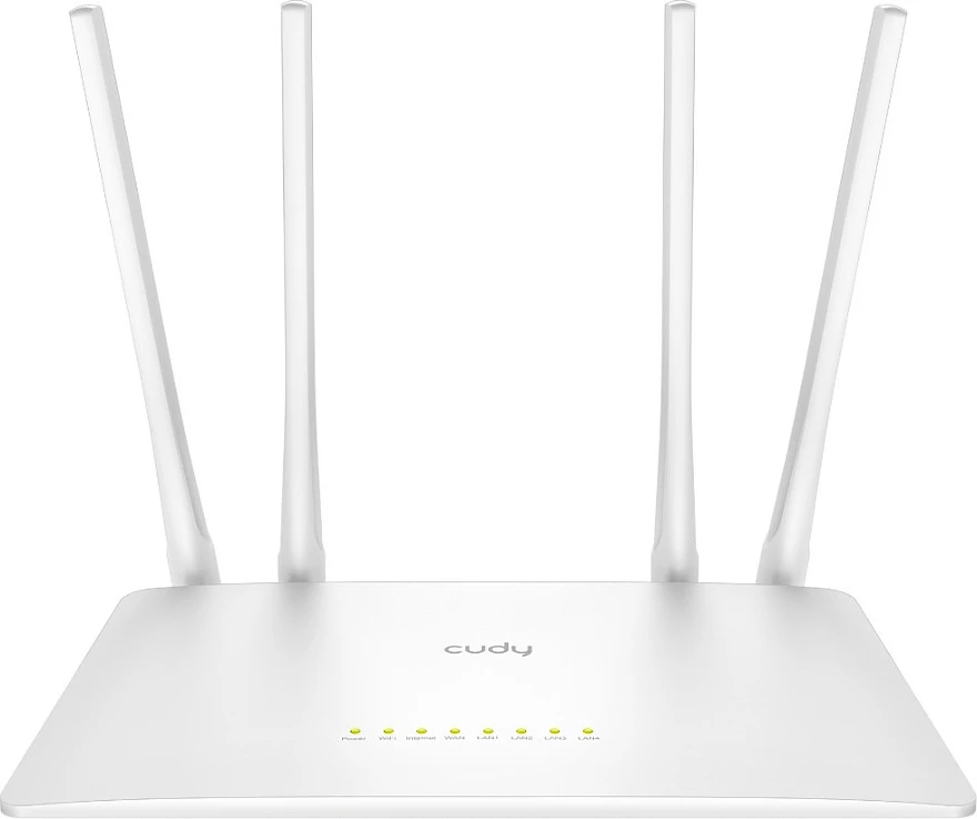 Router Cudy WR1200, Wi-Fi 5, Dual-band, 4 porta LAN, Bardhë